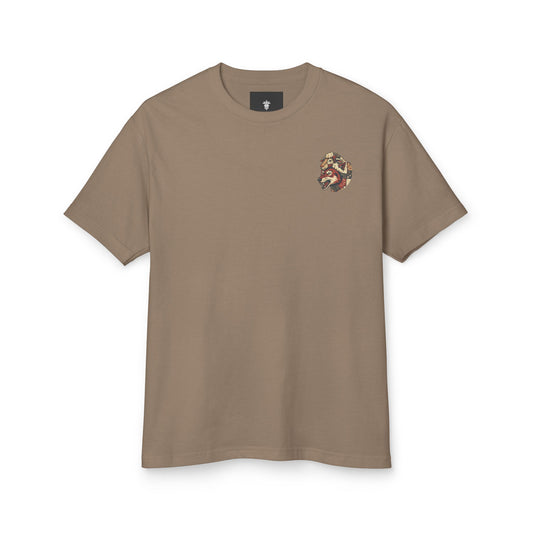 Wolf & Sheep Graphic Tee — Vintage Patchwork Wolf Back Print