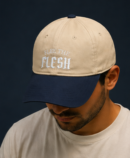 FLEE THE FLESH Embroidered Cap | Premium Cotton Adjustable Hat | Minimalist Streetwear Cap | Unisex Everyday Hat